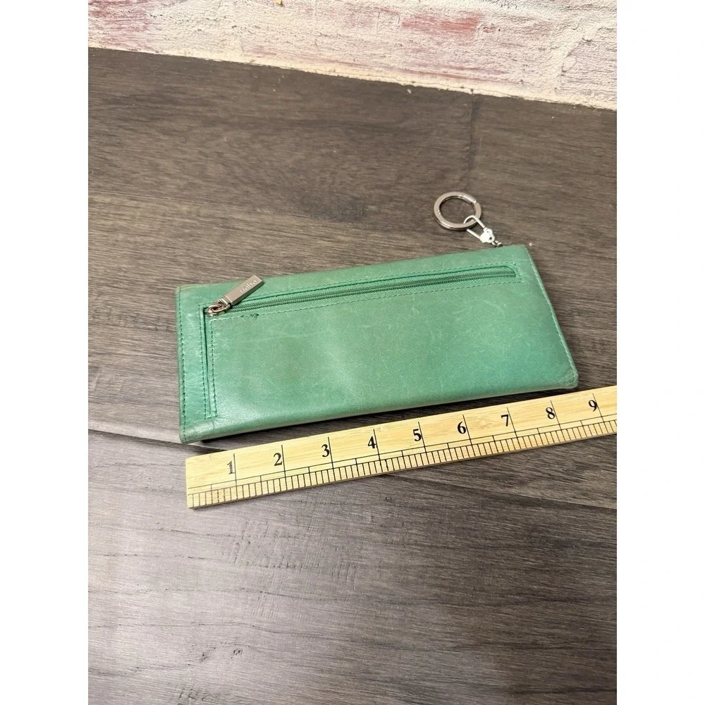 HOBO International Sadie Leather Trifold Wallet Clutch Organizer w Keychain Exc